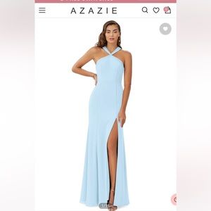Sky Blue Chiffon Azazie Bridesmaid Dress